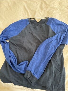 rag & bone Black Body with Blue Raglan Long-Sleeve Shirt